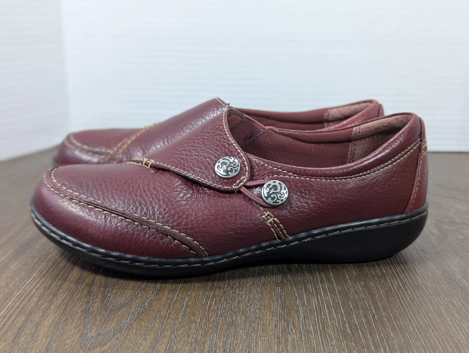 Mocassini Clarks Ashland Lane Q slip on donna 6 5 W pelle bordeaux comodi