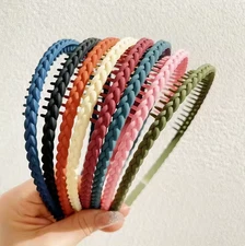  Fashion Plastic Twist Cross Headband for Women Girls with Teeth Non-slip