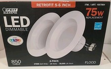 FEIT 2PACK, 5-6" LED DIMMABLE DOWNLIGHT, 75W, SOFT WHITE 27K NEW