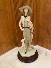 A.D.L. Figurine – Lady with Fur-Trimmed Coat by Vittorio Tessaro – Signed – 24cm