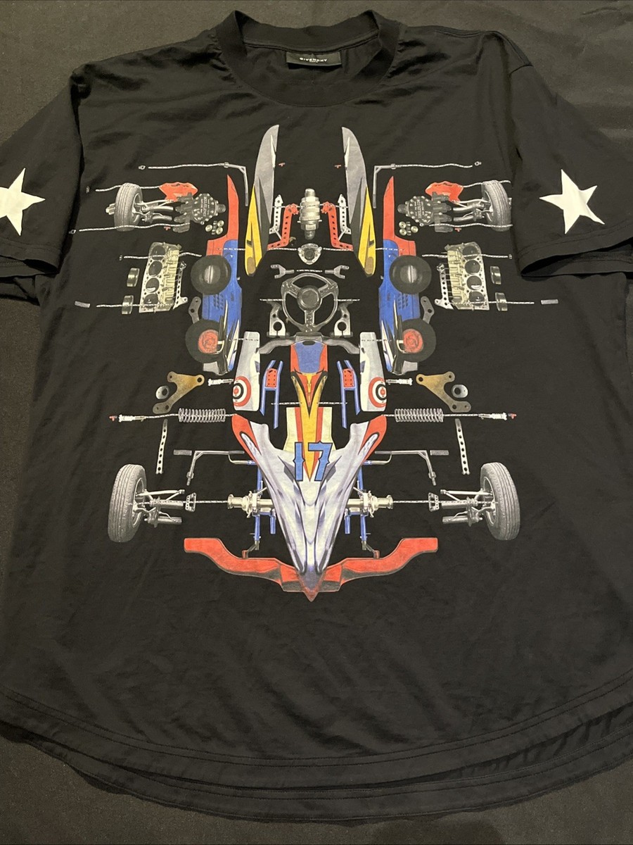 中古GIVENCHYRICCARDOTISCi mothTEEXS AUTHENTIC GIVENCHY RACE CAR 17 RACING TRACK SPORTS RARE TISCI