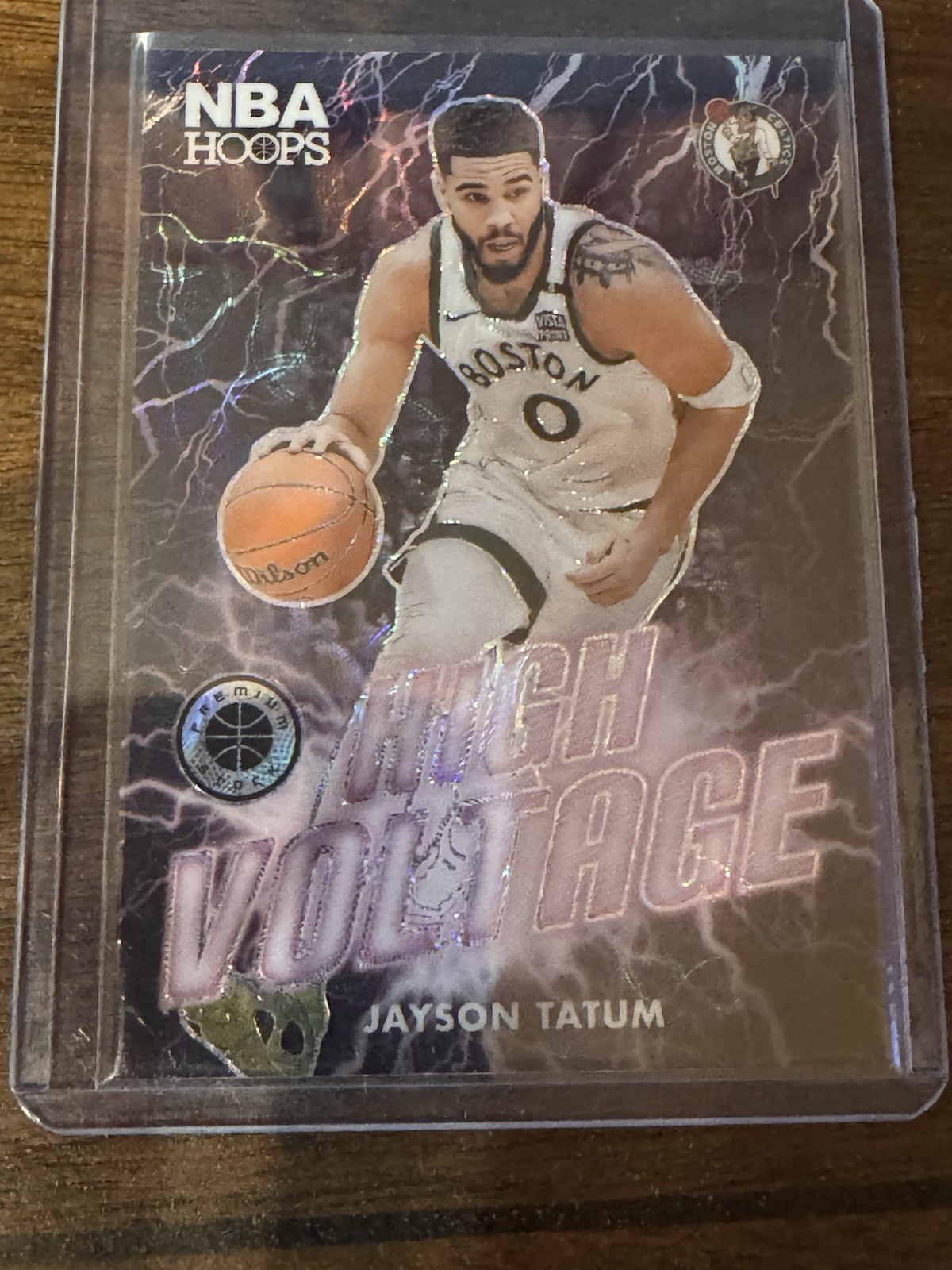 2023-24 Hoops Premium Stock High Voltage Jayson Tatum Case Hit SSP Scope Prizm