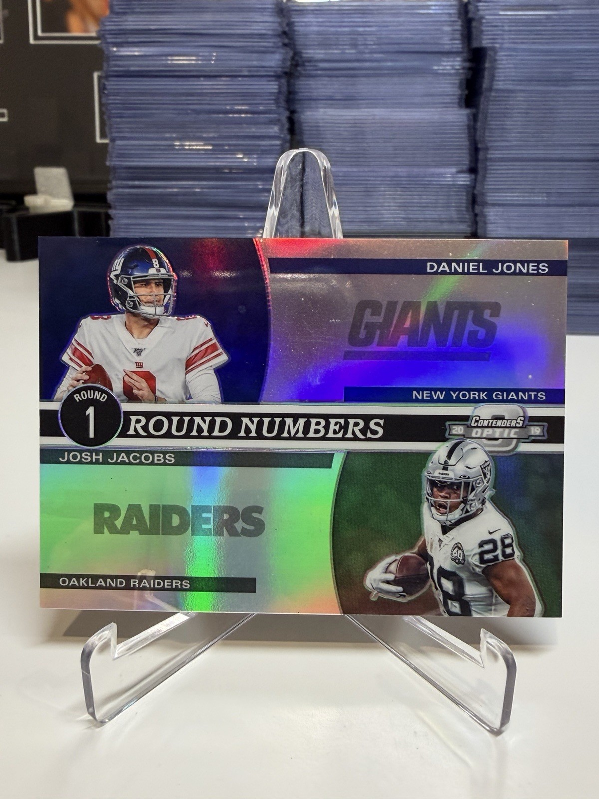 2019 Contenders Optic Daniel Jones Josh Jacobs 055/165 Round Numbers RC B-05