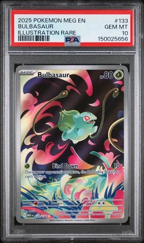 2025 POKEMON MEG EN-MEGA EVOLUTION ILLUSTRATION RARE #133 BULBASAUR PSA 10