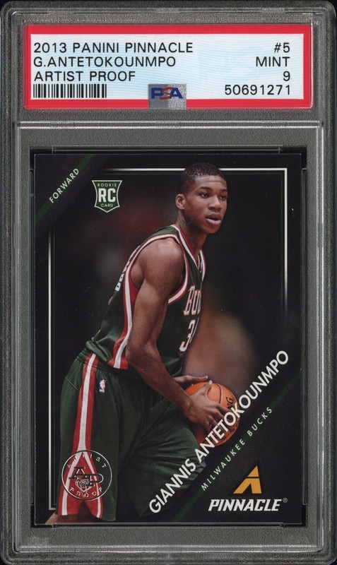 2013-14 Pinnacle Artist Proof Giannis Antetokounmpo Rookie #5 PSA 9 R6220J
