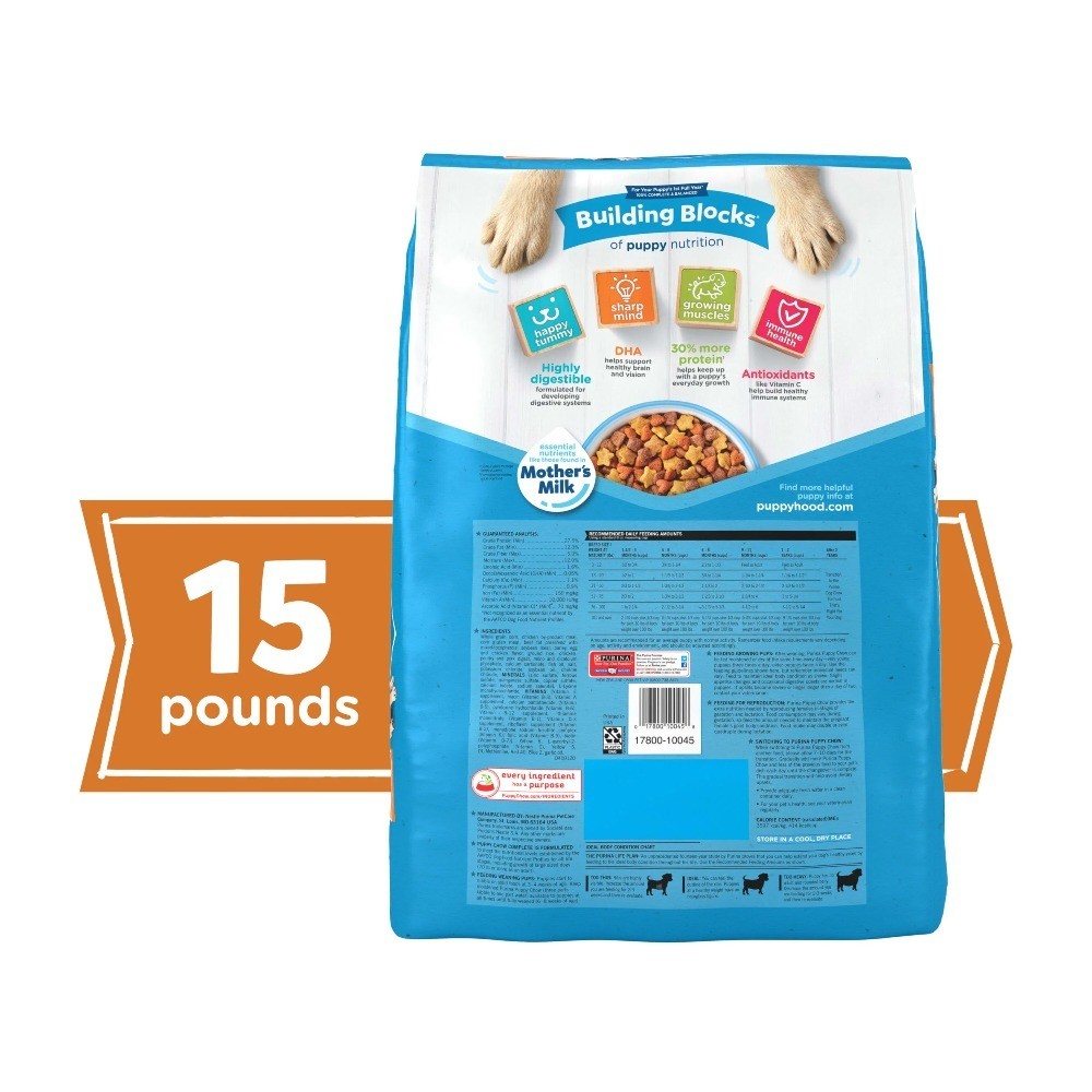 High Protein Complete Dry Puppy Food with Farm-Raised Chicken and Rice, 15 lb