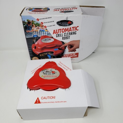 #ad Grillbot Automatic Grill Cleaning Robot Red BBQ Brush Cleaner New Open Box $89.99