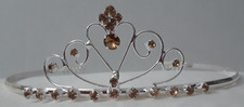 Princess Tiara Bridal Orange Rhinestone Delicate Headwear for Party