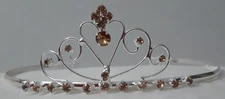 Princess Tiara Bridal Orange Rhinestone Delicate Headwear for Party
