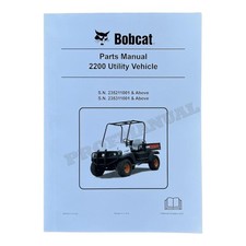 Bobcat 2200 Utility Vehicle Parts Catalog Manual 235211001- 235311001