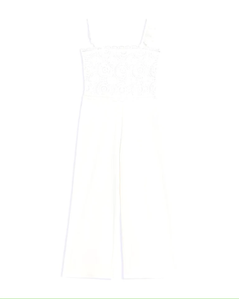 River Island Girls Jumpsuit White Crochet cutwork broaderie anglaise rrp£53 - Image 2 of 4