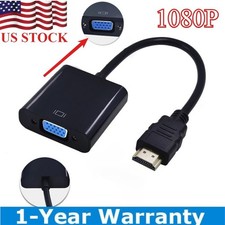 HDMI to VGA Female Video Cable Cord Converter Adapter PC Monitor Desktop