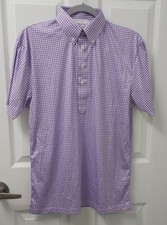Collars and Co Dress Collar Polo Shirt S Purple Gingham NEW NWOT Golf Club