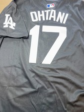 Los Angeles Dodgers 17 Shohei Ohtani BLACK Jersey STITCHED Size LARGE