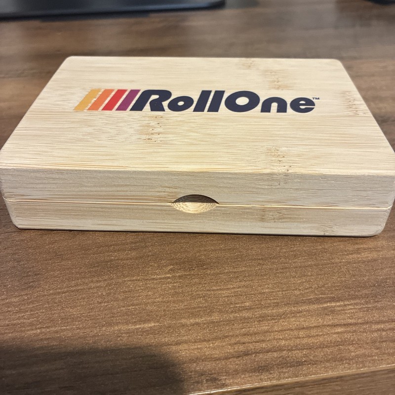 RollOne WOODEN ROLLING TRAY  w/ Lid - roughly 6x4 inches 