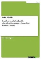 Saskia Schmidt | Betriebswirtschaftslehre Iii. Jahresabschlussanalyse,...