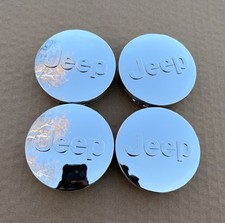 4x 63mm Jeep Gloss Silver Wheel Center Caps Fits Grand Cherokee Wrangler Compass