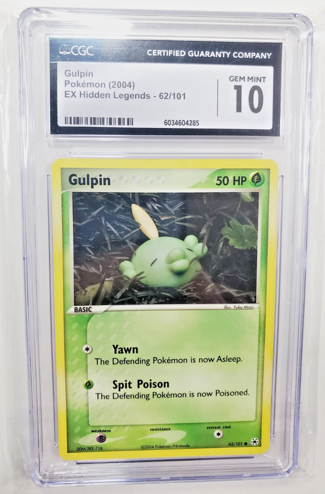 Gulpin - CGC 10 Gem Mint - 2004 Pokemon EX Hidden Legends 62/101 card