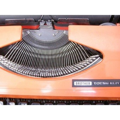 Brother Young Elite Antique Typewriter Orange Retolo Vintage | eBay