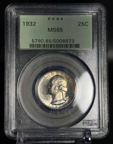 1932 - Washing Quarter - 25c - OGH PCGS - MS65 - Old Green Holder
