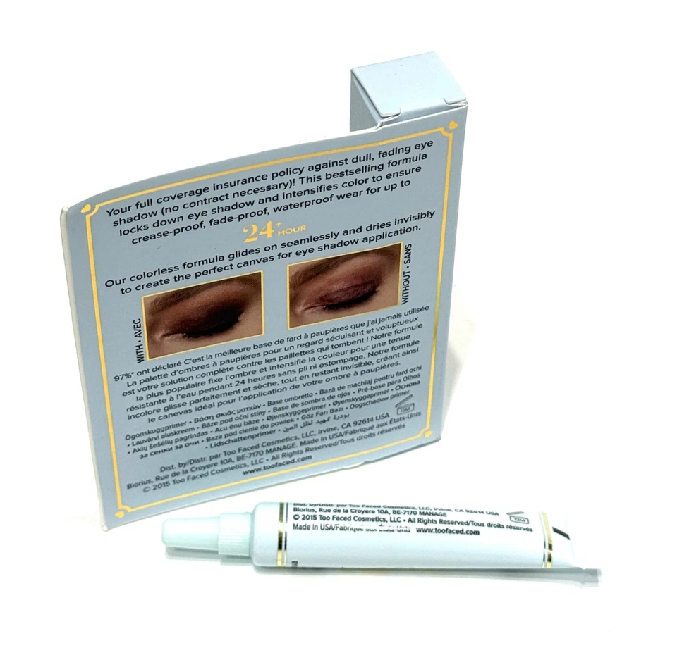 TOO FACED Shadow Insurance 24 HOUR + EYESHADOW PRIMER .17 Oz TravelSz NEW IN BOX - Image 3 of 3