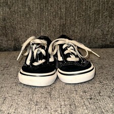 Vans Toddler Old Skool Shoes Size 5 Black White Lace-Up Low Top Sneakers Classic