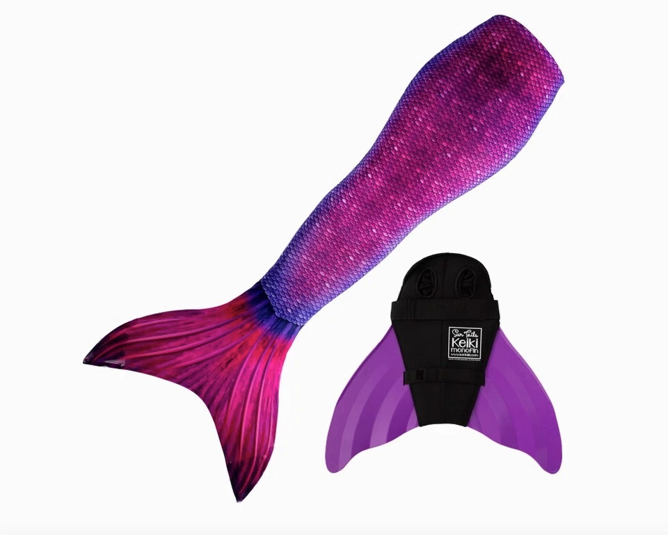 Sun хвост Бали румяна русалки хвост + моноласт комплект для плавания - новый с ярлыками - Изображение 4 из 4