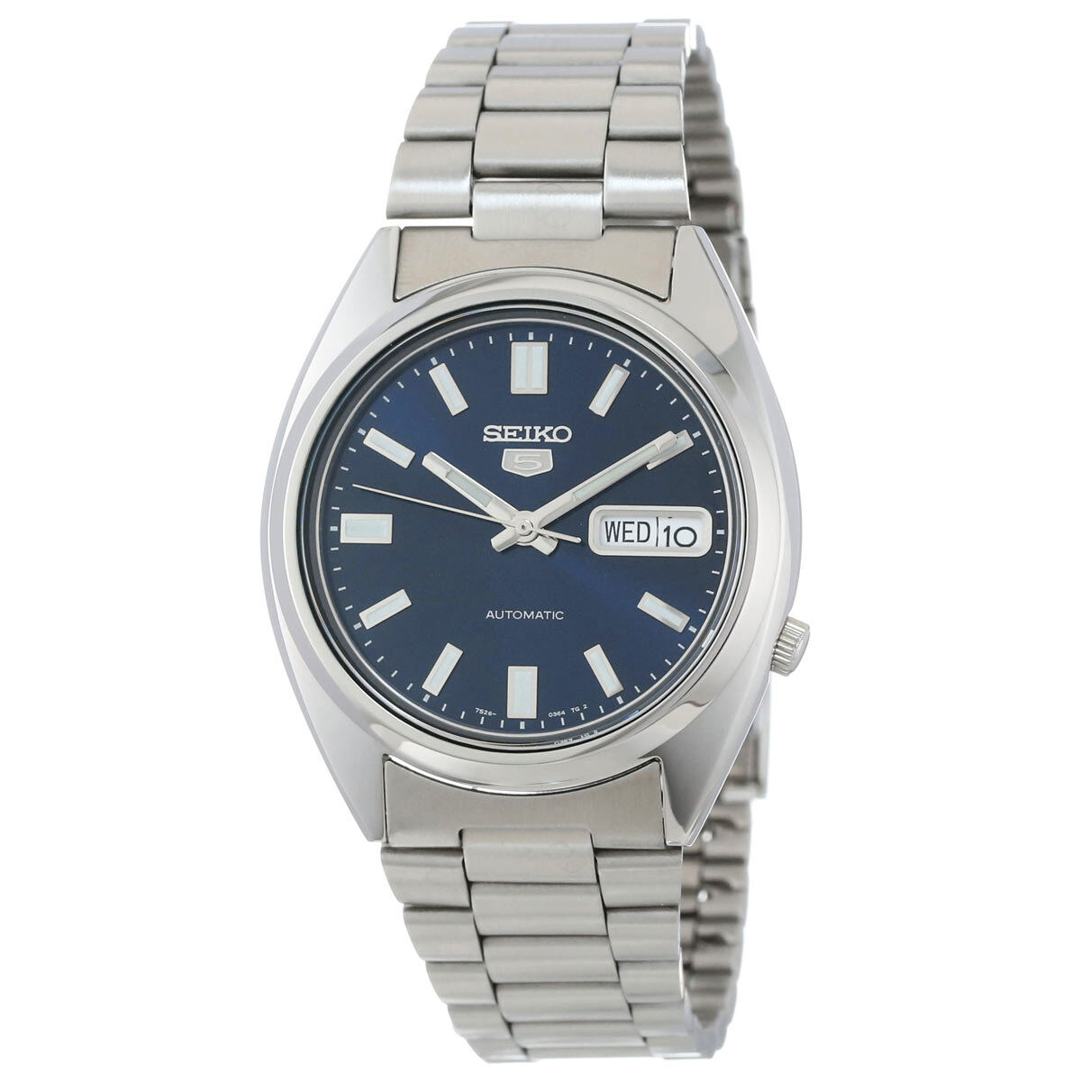 Seiko 5 SNXS77 Automatic Day-Date Blue Dial Stainless Steel Men's Watch SNXS77K1