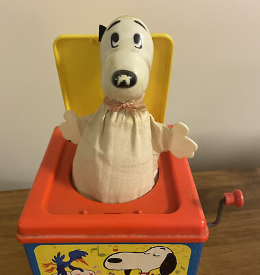 スヌーピー ジャックインザボックス ヴィンテージ Vintage Snoopy Peanuts Jack In The Box Tin Toy 1953 See