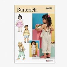 TinyTrendz: Toddlers' Overalls & Dress Sewing Kit (Sizes 1/2-4) - Design B6936