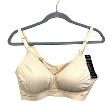 Vinfact Womens Nursing Bra Wireless Lightly Padded Full Support Nude Sz XL