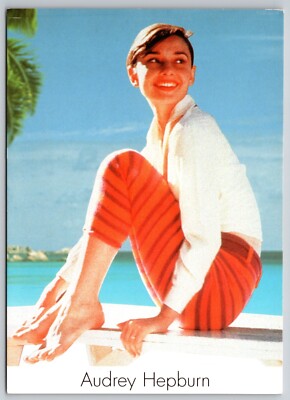 Audrey Hepburn at the Beach - Recent Print (6 X 4 in) Postcard
