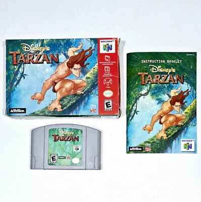 Activision NINTENDO 64 Game DISNEY'S TARZAN us CIB 3D Jungle Action Adventure 