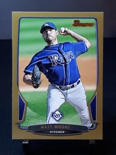 2013 Matt Moore Bowman Gold Border Base # 187 Parallel Tampa Bay Rays 