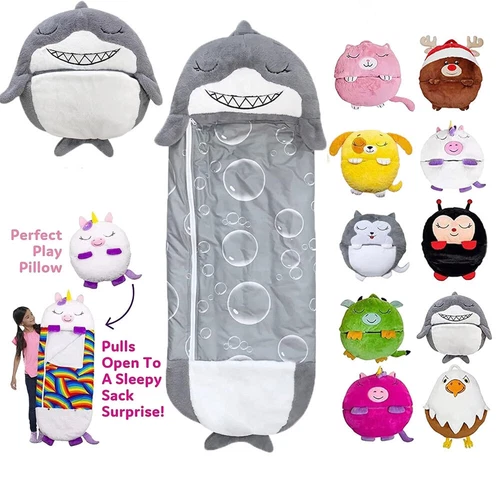 Sleeping Bag Happy Napping Napper Kid FUNNY Pillow Warm Camping Unicorn New - Picture 1 of 23