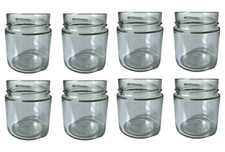 8x Decorative Glass Jars Round Apothecary 200ml Clear Medium Storage Containers