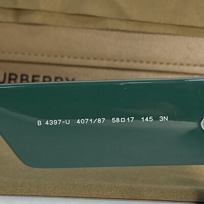 Burberry B4397U 4071/87 58[]17 145 3N Green Frame Gray Lens