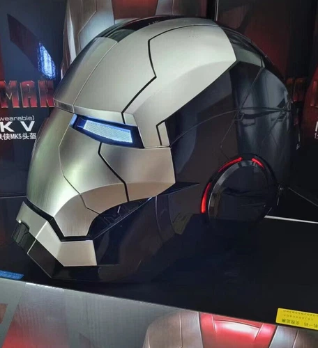 AUTOKING 1:1 Wearable JARVIS Voice Control Cosplay Iron Man MK5 Helmet Mask Gift - Foto 38 di 50