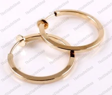 2.5cm CLIP ON small 1"GOLD FASHION HOOPS clips HOOP EARRINGS non-pierced ears