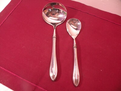 ONEIDA STAINLESS SHERATON GRAVY LADLE- 7 1/2'' & Sugar Spoon 6 1/2'' B