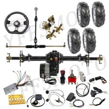 30" Rear Axle Kit 48V1000W Differential Motor 7'' Tire 3 Stud for ATV Quad Buggy
