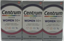 3PK Gsk Centrum Women Silver 50 + ~ 100 Tablets Each ~ EXP 5/26 ~ FAST SHIP