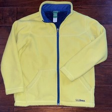 L.L. Bean Mountain Classic Fleece Jacket Full Zip Kids Yellow Size Large 14-16