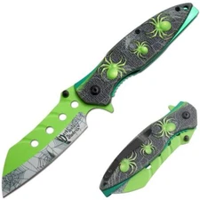 8.5" DARK FANTASY BLADES EDC FOLDING POCKET KNIFE 420 STEEL BLADE GREEN