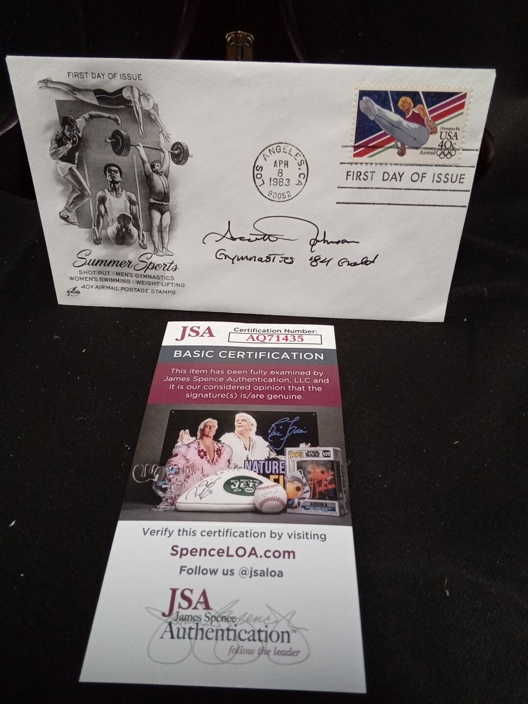 SCOTT JOHNSON Autographed Signed Scottie Johnson Envelope 1984 Gymnastics Gold Medalist JSA -# 