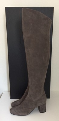 saint laurent over the knee suede boots