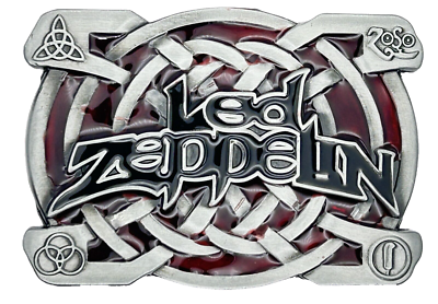 Led Zeppelin Rock Music Band Black Red Enameled Belt Buckle New