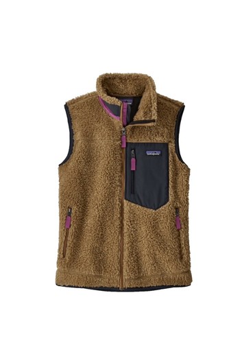 Patagonia Los Gatos Vest Womens XS Brown Sherpa Sleeveless Mock