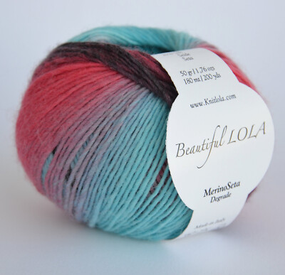 Beautiful Lola Merino Seta Degrade Yarn 80% Wool/20% Silk from Italy