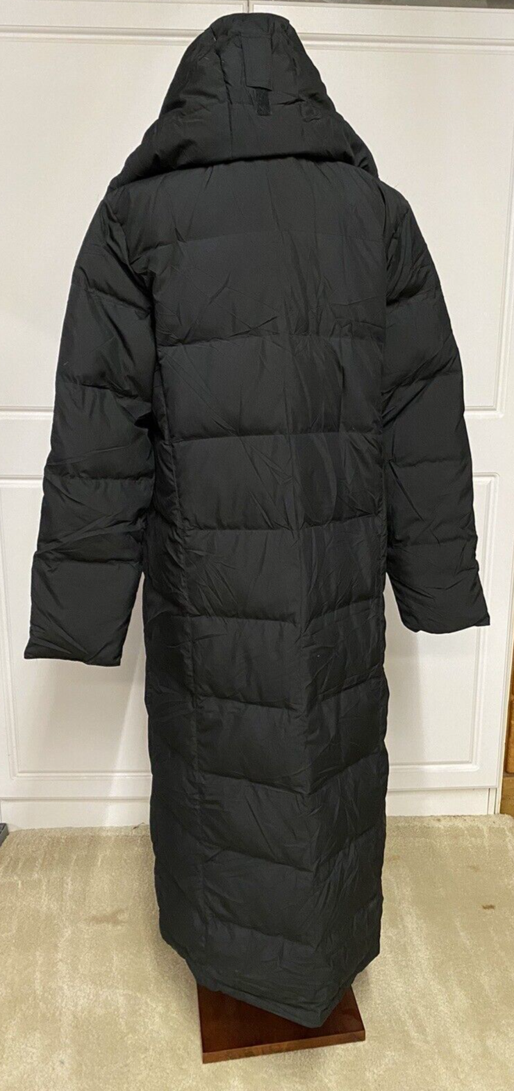 LL Bean Women’s ULTRAWARM COAT LONG Down Hood Puffer Black 227262 LARGE